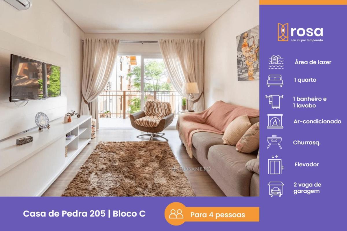 Appartamento Rosa Edificio Casa De Pedra Gramado Esterno foto