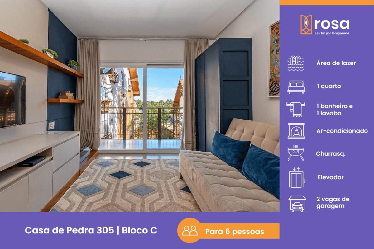 Appartamento Rosa Edificio Casa De Pedra Gramado Esterno foto